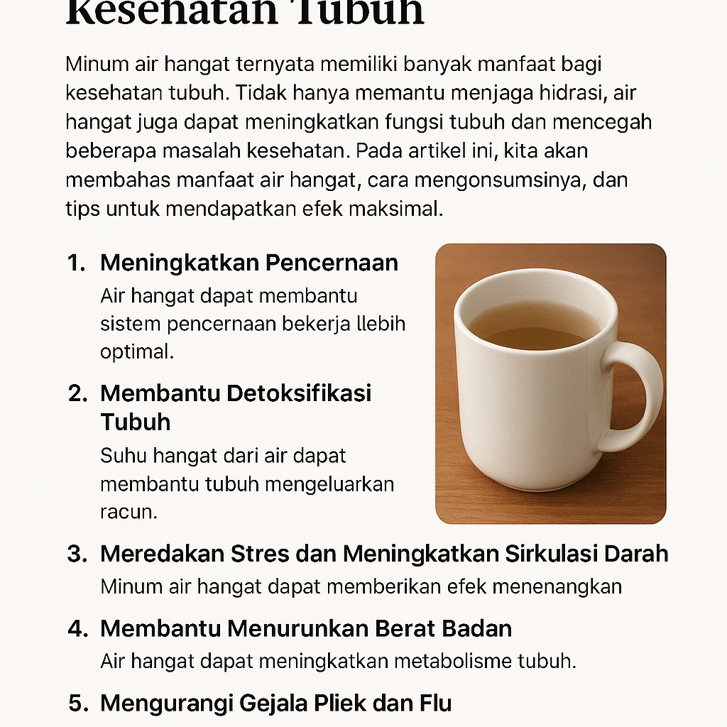 Manfaat Minum Air Hangat
