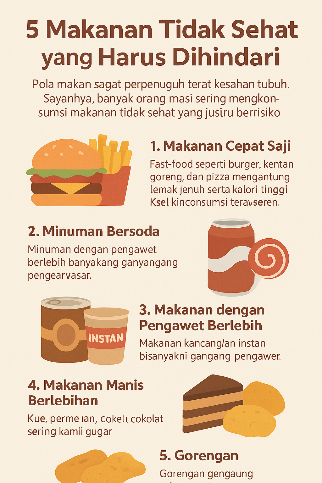 5 Makanan Tidak Sehat