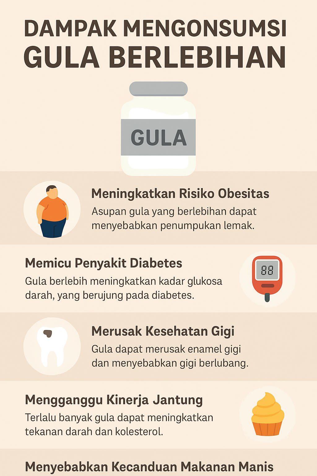 Dampak Mengonsumsi Gula Berlebihan