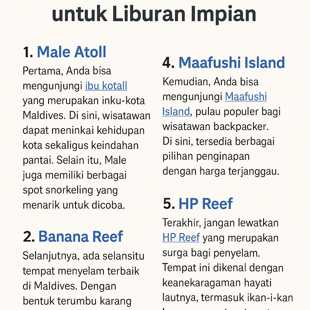 5 Wisata Maldives