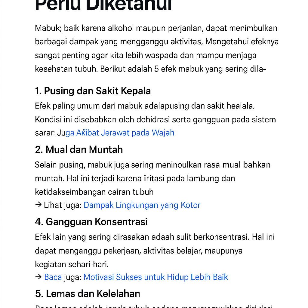 5 Efek Mabuk