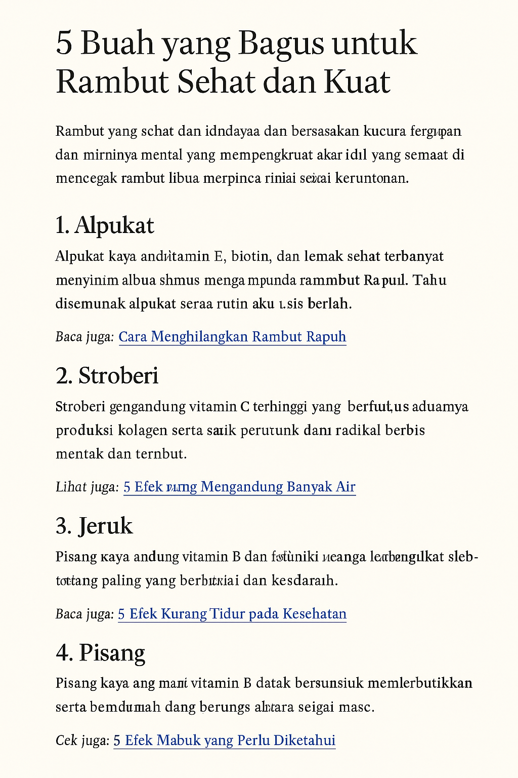 5 Buah yang Bagus untuk Rambut