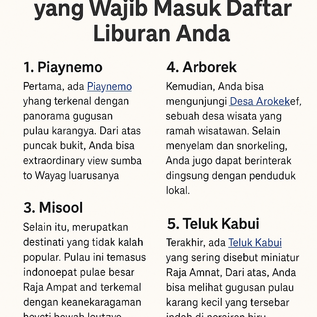 5 Wisata Raja Ampat
