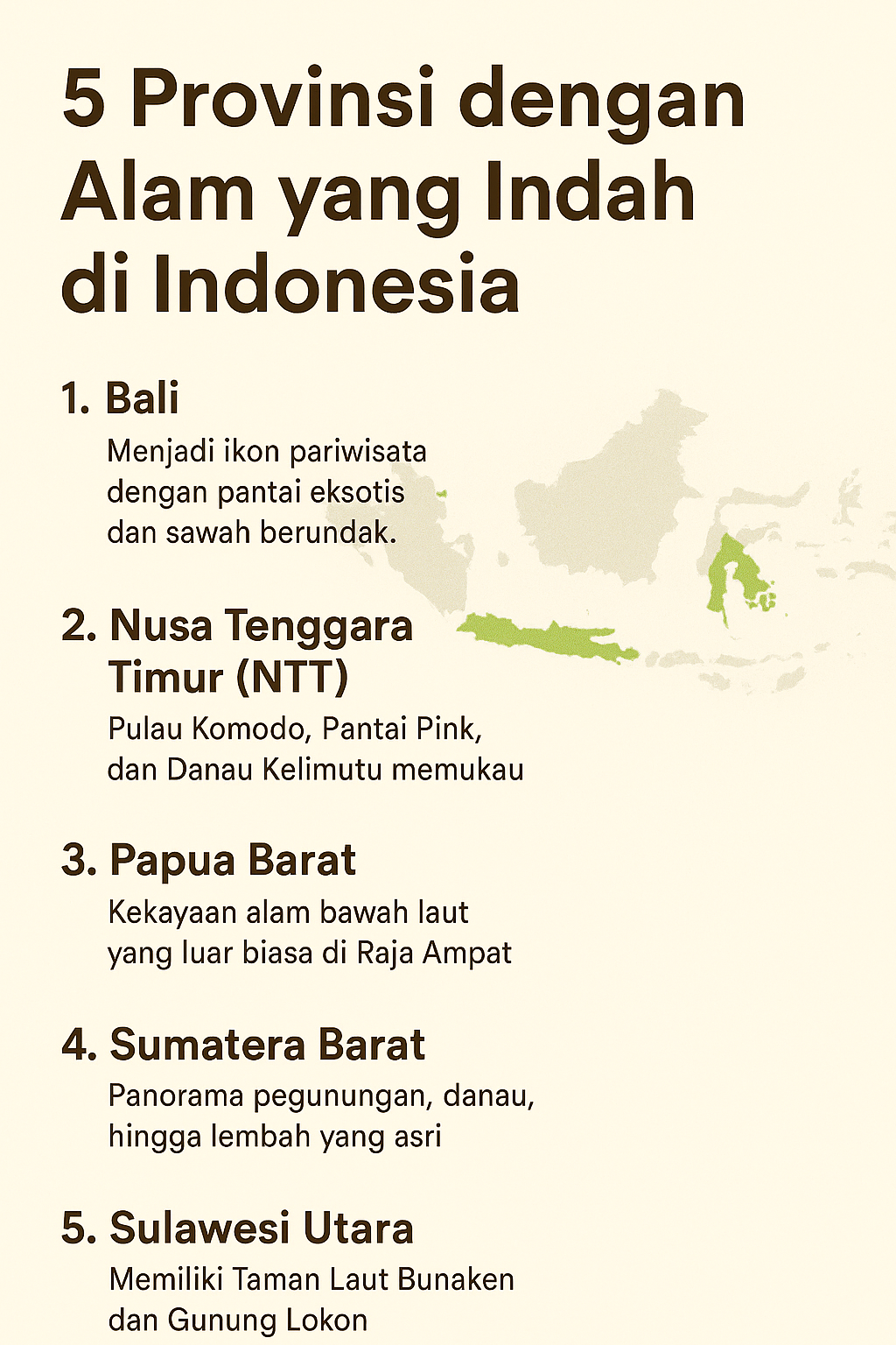 5 Provinsi dengan Alam yang Indah