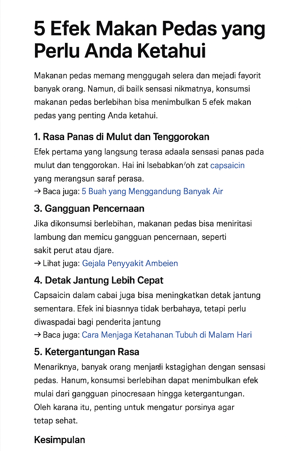 5 Efek Makan Pedas