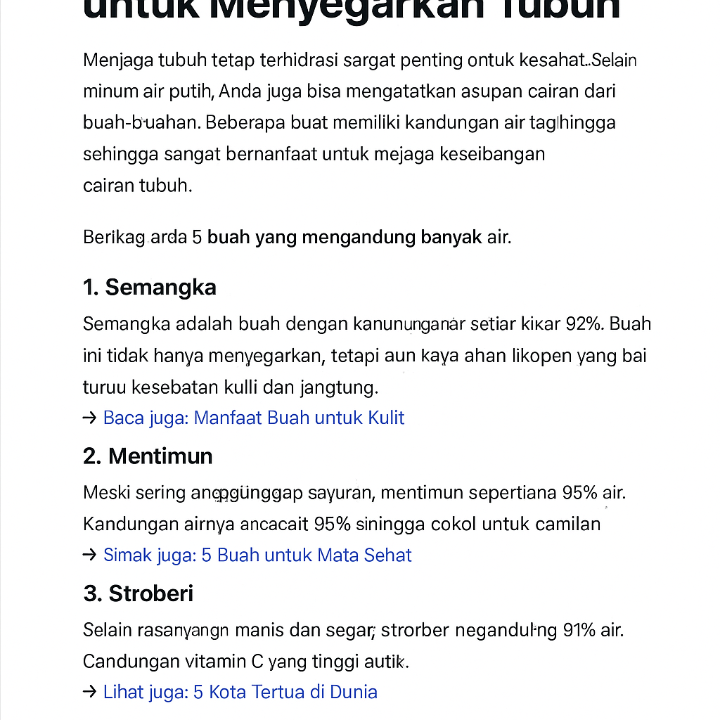 5 Buah yang Mengandung Banyak Air